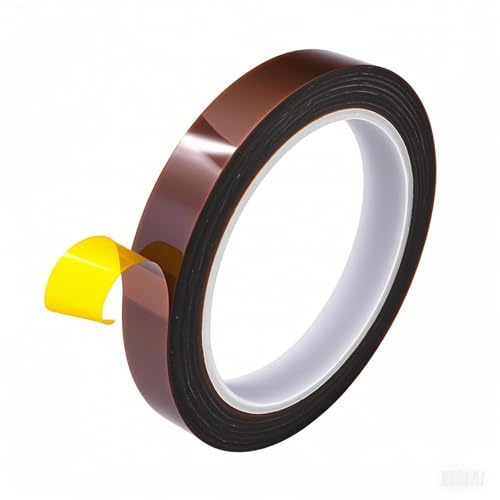 Misuyue 10mm Kapton Tape, 0.1mm Dicke Hitzebeständiges Klebeband bis zu 300℃, 33m/108ft Polyimid Isolierband für 3D-Drucker Löten, Sublimation, Elektronik Leiterplatten (Dunkelbraun) von Misuyue