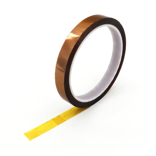 Misuyue 12mm Kapton Tape, Antistatisch Hitzebeständiges Klebeband bis zu 300℃, 33m/108ft Polyimid Isolierband für 3D-Drucker Löten, Sublimation, Elektronik Leiterplatten (Braun) von Misuyue