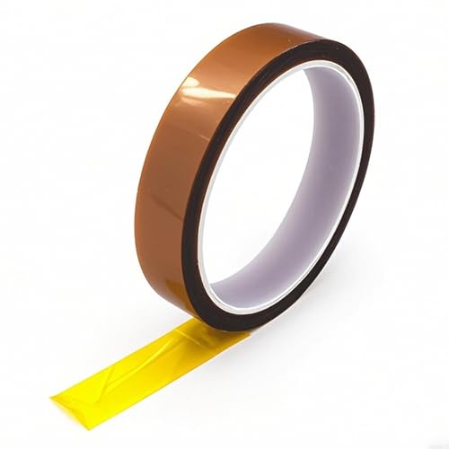 Misuyue 18mm Kapton Tape, Antistatisch Hitzebeständiges Klebeband bis zu 300℃, 33m/108ft Polyimid Isolierband für 3D-Drucker Löten, Sublimation, Elektronik Leiterplatten (Braun) von Misuyue