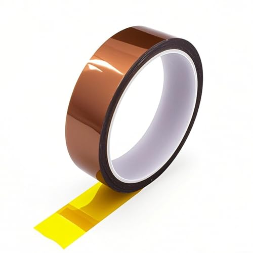 Misuyue 25mm Kapton Tape, Antistatisch Hitzebeständiges Klebeband bis zu 300℃, 33m/108ft Polyimid Isolierband für 3D-Drucker Löten, Sublimation, Elektronik Leiterplatten (Braun) von Misuyue