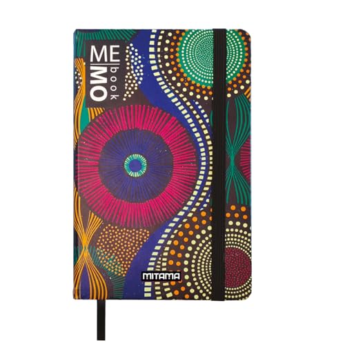 Mitama Notizbuch Large – AFRO Grafik – Memobook – Notizbuch – Soft Touch Cover – Innentasche + Bleistift enthalten – liniertes Blatt – 13 x 21 cm von Mitama