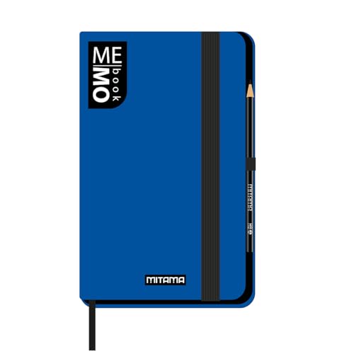 Mitama Notizbuch Large Blau – Memobook – Notizbuch – Soft Touch Cover – Innentasche + Bleistift enthalten – weiße Blätter – 13 x 21 cm von Mitama