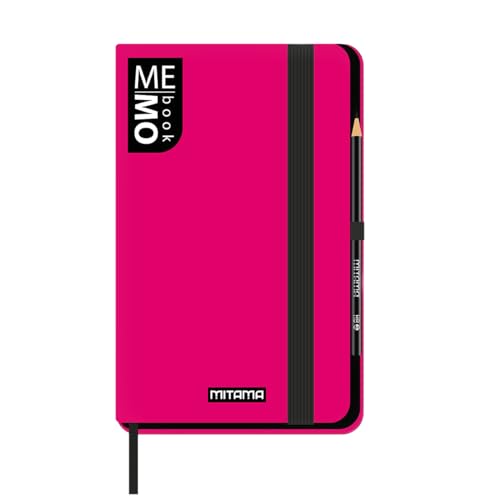 Mitama Notizbuch Large Fuchsie – Memobuch – Notizbuch – Soft-Touch-Cover – Innentasche + Bleistift enthalten – karierte Blätter 5 mm – 13 x 21 cm von Mitama