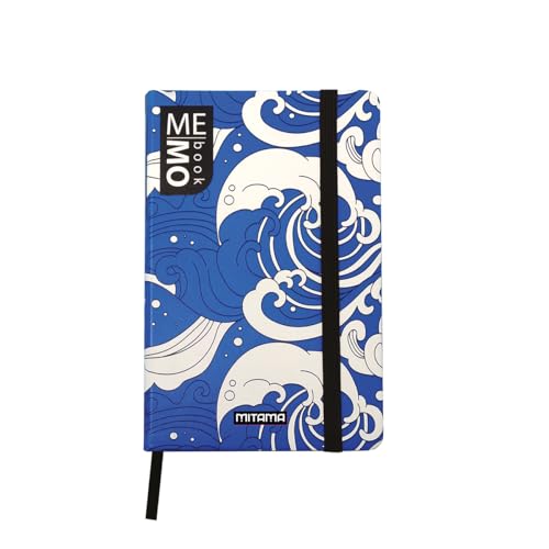 Mitama Notizbuch Pocket Grafik WAVES - MEMO BOOK - Notizbuch - Soft Touch Cover - Innentasche + Bleistift enthalten - karierte Blätter 5 mm - 9 x 14 cm von Mitama