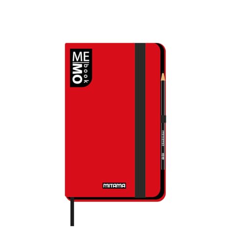 Mitama Notizbuch Pocket rot – Memobook – Notizbuch – Soft Touch Cover – Innentasche + Bleistift enthalten – liniertes Blatt – 9 x 14 cm von Mitama