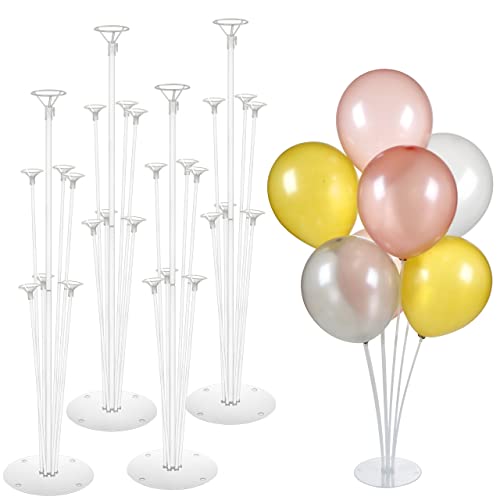 Mitavo 4 Stück Luftballon Halter mit 28 Ballons, Ballon Ständer, Ballon Stick Halter für Hochzeit, Geburtstag, Party, Transparent von Mitavo