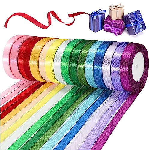 Satinband Geschenkband Schleifenband Satinbänder Geschenkbänder: 16 Farben 22m X 20mm Maibaum Bänder Wetterfest, Schleifenband Geschenkband Bänder Zum Basteln Zum Party Hochzeit DIY Geschenkverpackung von Mitening