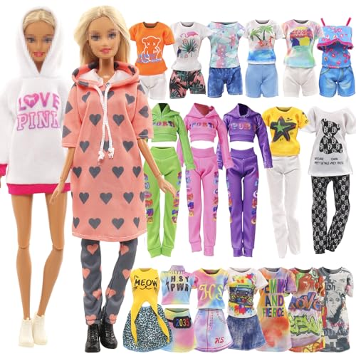 Miunana 15 Kleidung für Puppen = 4 Fashion Kleider 5 Tops 5 Hosen 1 Sportbekleidung für 11,5 Zoll Mädchen Puppen Geschenk von Miunana