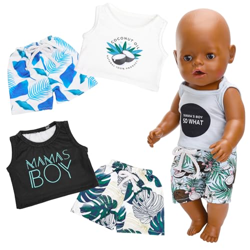 Miunana 3 Set Puppenkleidung Kleidung Kleider für 35-43 cm Baby Puppen, Puppen Sommer Outfits für 14-17 Inch Baby Doll Geschenke für Mädchen (Keine Puppe) von Miunana