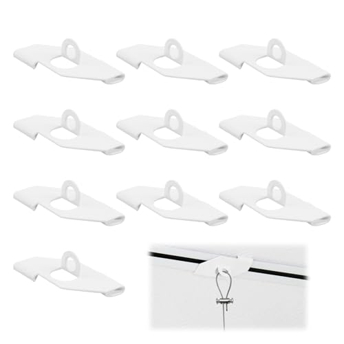 10 pcs Deckenclips mit Ösen für Rasterdecken Deckenbefestigung ohne Bohren, mit Ösen Weiß von Miunpri