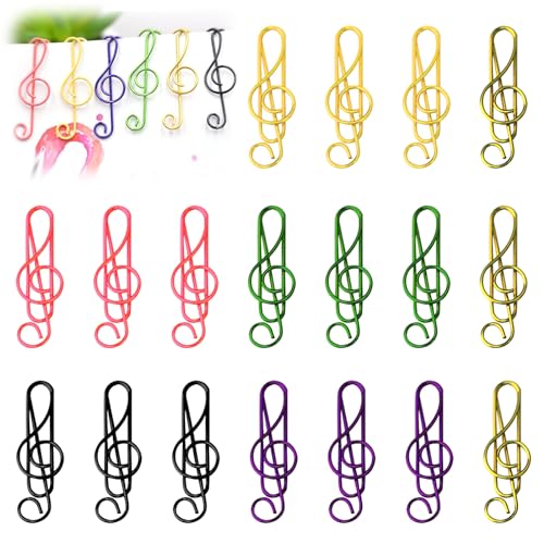 Büroklammern Notenmotiv, 50 Stück Farbige Papier-Clips Metallic-Note Musiknoten Büroklammern Metall Große Paper Clips Für Schule Geeignet Für Die Aufbewahrung Von Büchern Materialien Briefen Büro von Miunpri