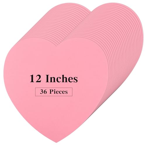 36 Stück große Valentinstags-Herzausschnitte 30,5 cm (12 Zoll) (Rosa) von MixTeach