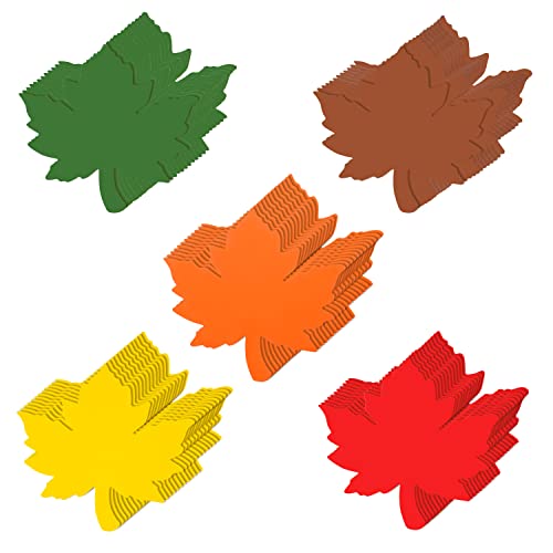 60 Stück Ahornblätter Ausschnitte Papier Herbstblätter 10,2 cm Papier Blatt Ausschnitte sortierte Farben Herbstblätter Stanzformen für Thanksgiving Party Dekoration, Blatt Papier Teil, Pinnwand von MixTeach