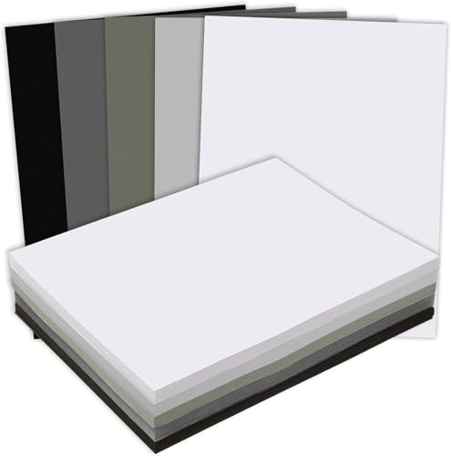 MixTeach 240 Blatt Kartonpapier, 10,2 x 15,2 cm, sortiert, Grau von MixTeach