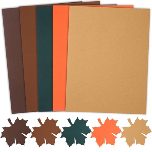 MixTeach 240 Blatt sortiertes Sepia-Kartonpapier, 21,6 x 27,9 cm, mitteldicker Karton, 180 g/m², bedruckbares Kraftpapier für Herbst, Scrapbooking, Kartenherstellung, Einladungen, Bastelbedarf von MixTeach