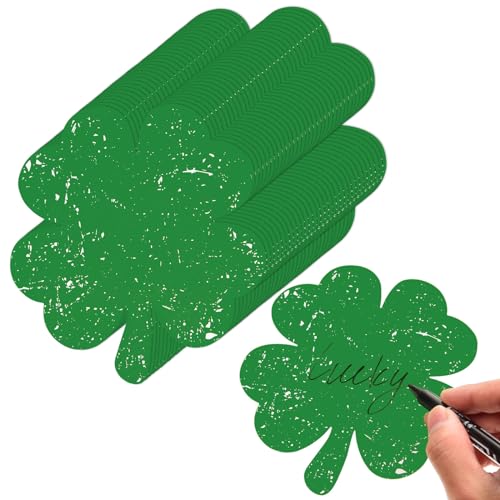 St. Patrick's Day Vierblättrige Kleeblatt-Ausschnitte, große Papier-Kleeblätter, 15,2 cm, grün, 4-blättriges Kleeblatt-Stanzformen für irische St. Patrick's Day, Party, Kinder, Schule, Bastelprojekte, von MixTeach