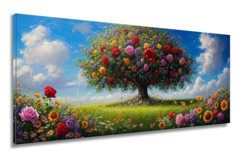 Diamond Painting Baum, Diamant Painting Bilder, Diamond Painting Erwachsene, Diamond Painting Groß xxl Blume Diamond Painting Set, DIY Cross Stickerei Malerei Kits für Home Wand Dekor 100x200cm LF-58 von Mixmblon