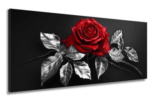 Diamond Painting Blume, Diamant Painting Bilder, Diamond Painting Erwachsene, Diamond Painting Groß xxl Rose Diamond Painting Set, DIY Cross Stickerei Malerei Kits für Home Wand Dekor 100x200cm LF-38 von Mixmblon