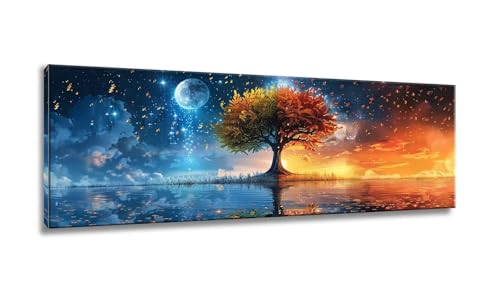 Diamond Painting Erwachsene, Diamond Painting Baum, Diamond Painting Groß xxl 100x300cm, Diamant Painting Bilder, Mond Diamond Painting Eckige Steine, Diamond Painting für Home Decor Wohnzimmer MX-412 von Mixmblon