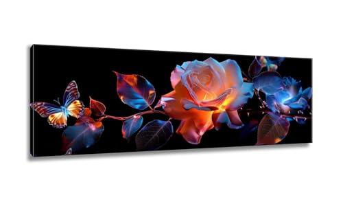 Diamond Painting Erwachsene, Diamond Painting Blume, Diamond Painting Groß xxl 100x300cm, Diamant Painting Bilder, Rose Diamond Painting Eckige Steine,Diamond Painting für Home Decor Wohnzimmer MX-526 von Mixmblon