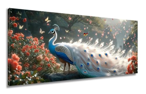 Diamond Painting Erwachsene, Diamond Painting Pfau, Diamond Painting Groß xxl 50x100cm, Diamant Painting Bilder,Tier Diamond Painting Eckige Steine,DIY Diamond Painting für Home Decor Wohnzimmer LF-63 von Mixmblon