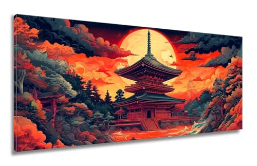 Diamond Painting Japan, Diamant Painting Bilder, Diamond Painting Erwachsene, Diamond Painting Groß xxl Landschaft Diamond Painting Set, Cross Stickerei Malerei Kits für Home Wand Dekor 70x140cm LF-47 von Mixmblon