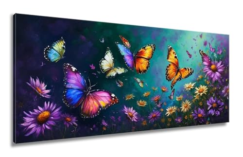 Diamond Painting Schmetterling, Diamant Painting Bilder, Diamond Painting Erwachsene,Diamond Painting Groß xxl Blume Diamond Painting Set,DIY Cross Stickerei Malerei Kits für Home Dekor 70x140cm LF-41 von Mixmblon