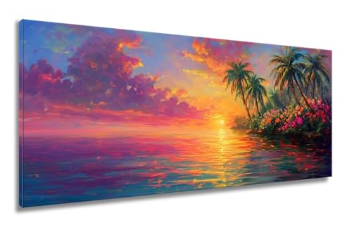 Diamond Painting Sonnenuntergang, Diamant Painting Bilder, Diamond Painting Erwachsene, Diamond Painting Groß xxl Landschaft Diamond Painting Set, Cross Stickerei Kits Home Wand Dekor 70x140cm LF-31 von Mixmblon