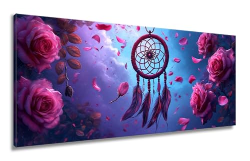 Diamond Painting Traumfänger, Diamant Painting Bilder, Diamond Painting Erwachsene, Diamond Painting Groß xxl Blume Diamond Painting Set, Cross Stickerei Malerei Kits für Home Wand Dekor 40x90cm LF-36 von Mixmblon