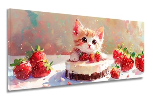 Katze Diamond Painting Groß xxl, Diamond Painting Erwachsene, Diamond Painting Kuchen, Diamond Painting 40x80cm, DIY 5D Square Diamond Painting Set für Home Wand Decor Weihnachten Geschenke LF-73 von Mixmblon