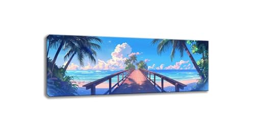 Strand Diamond Painting xxl 40x120cmSeebrücke diamond painting erwachsene bilder, 5D Diamond Painting Set, Full Round steine Kits Strass Stickerei Malerei Painting Wand Home Deko wohnzimmer IJ-314 von Mixmblon