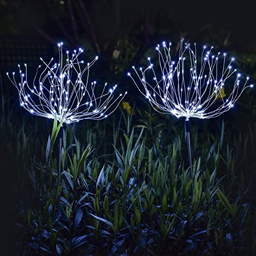 Mixtooltoys 2 x 90 LED Solar-Lichterkette, Feuerwerk, weiß, IP65, wasserdicht, Dekoration für Innen und Außen, für Weihnachten, Hochzeit, Abend, Haus, Garten von Mixtooltoys