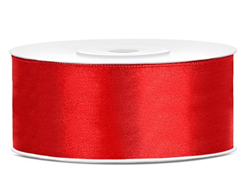 Miya® (DIY Satinband 2 x 22m (Rolle) x 30 mm(breit) viele Farben Hochzeit Dekoband Geschenkband Antennenband Schleifenband (rot) von Miya