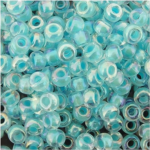 Miyuki Round Seed Beads Size 6/0 20g Aqua Lined Crystal AB by von Miyuki