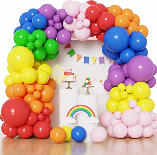 151 Stück Regenbogen Ballonbogen Kit Bunte Ballons 18 10 5 Zoll Unterschiedliche Größen Matte Latexballons Sortierte Farbpartysballons für Geburtstagsfeier Baby Dusche Hochzeit Jahrestag von Mizontami