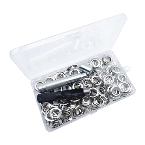 100 Stück 12 mm Ösen Werkzeug Kits Ösen und Ösen Kits mit Werkzeugen Metallösen und Ösen für Leder Schuhe Stoff Ösen Kits Ösen Ösen Kits von Mjaie