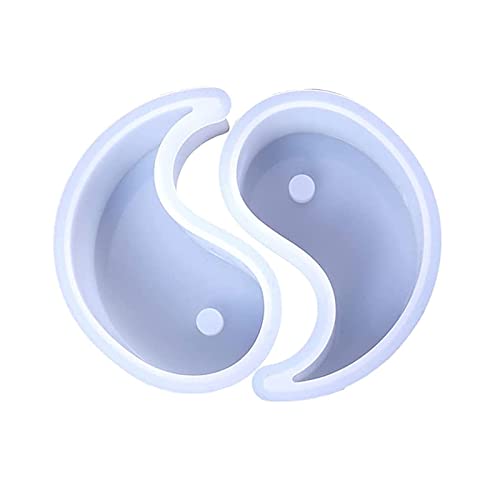 Mjaie 2 Stück Yin Yang Silikonformen 3D Kerzenform zur Herstellung von Epoxidharz Formen DIY Craft Fondant Dekor 2X Yin Yang Silikonformen DIY Harz Formen für Herstellung von Mjaie