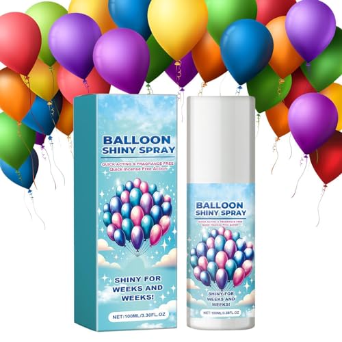 Mkiujhn Hochglänzendes Ballonspray,Spray für glänzende Luftballons - Verbessern Sie die Partydekoration mit dauerhaftem Ballonglanz,Ideal für Partydekoration, einfache Anwendung, kratzfest, von Mkiujhn