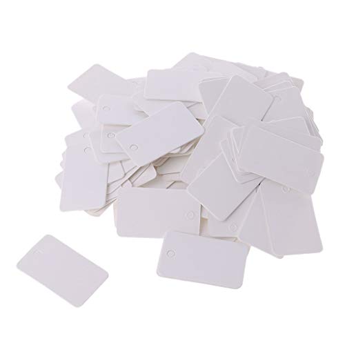 Mllepjdh 100 Stück Kraftpapierkarten, Etiketten, Schmuck-Etiketten, Basteldekoration, 2 x 3,3 cm von Mllepjdh