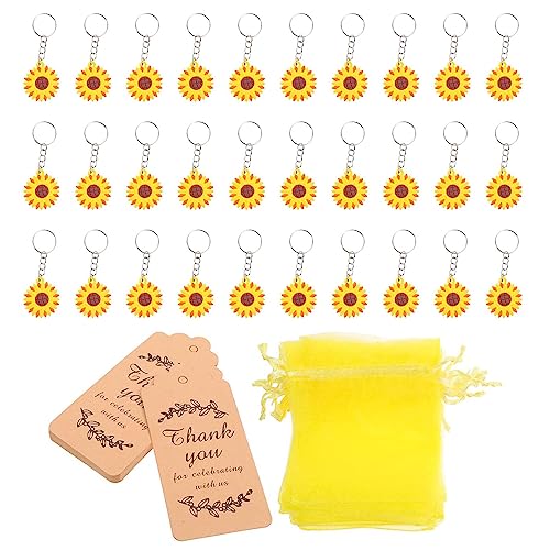 Mllepjdh Sonnenblumen Schlüsselanhänger Dekorativer Charme Ornament Haushalt Für Babyparty Party Gastgeschenk Zubehör Partyzubehör von Mllepjdh