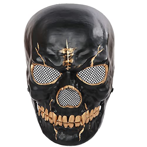 Mllepjdh Totenkopfmaske mit beweglichem Kiefer voll für Kopf Totenkopfmaske Helm mit beweglichem Kiefer Gruselmaske Realistische 3D Skelett Maske Gruselige Schädel bewegende Kiefermaske von Mllepjdh