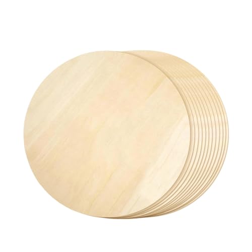 12 Stück unfinished Wood Circles | Blank Slices for Crafting | 12-Inch Discs Ideal for Painting, Staining Projects, Coasters and Home Decor von Mlllokfki