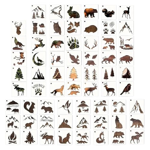 Animal Stencils For Crafts, Reusable Painting Stencils, 65X Animal Stencils, Cute Painting Templates, 3X3 Inch PET Stencils, Reusable Craft Stencils, Stencils For Card Making, von Mlllokfki