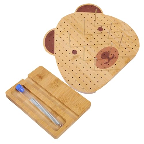 Bear-Shaped Haken Blocking Board – Holz Knitting Tool mit Sturdy Board Base | Ideal Häkelzubehör für Nähen, Häkeln und Knitting Projekte | Fun & Functional Wooden Blocking Board von Mlllokfki