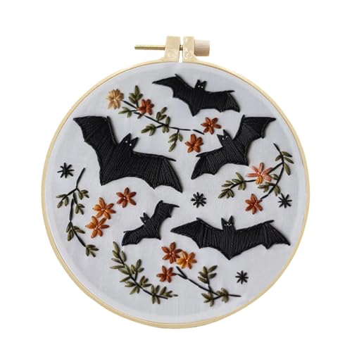 Winter Embroidery Kit | Halloween Needlepoint Kit | Beginner Needlework Kit, Winter Embroidery Kits, Fun Embroidery Kit, Fun Beginner Needlework Kit, Halloween Art Craft Kit For Adults Teens von Mlllokfki