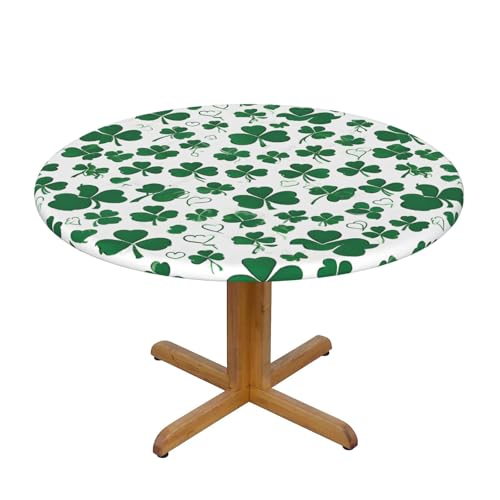 Mlmnbvc Runde Sommer-Tischdecke, elastisch, wasserdicht, öldicht, abwischbar, für Tische mit einem Durchmesser von 101,6–111,8 cm, Happy St. Patrick's Day von Mlmnbvc