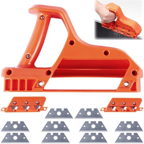 Kantenhobel mit drei Klingen, Anfashobel for Gipskartonplatten, Trockenbauhobel, Handkantenhobel for Hobelmaschinen, Holzbearbeitung, tragbares Ecken-Trockenbau-Trimmerwerkzeug(45°+60° planer) von Mlthcig