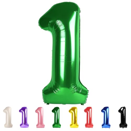 101.6 cm Zahlenballons Dunkelgrün 1 Luftballons Wild One Geburtstag Dekorationen Baby Mädchen Junge 1. Geburtstag Dekorationen St. Patricks Day Geburtstagsdekorationen von Mluchee