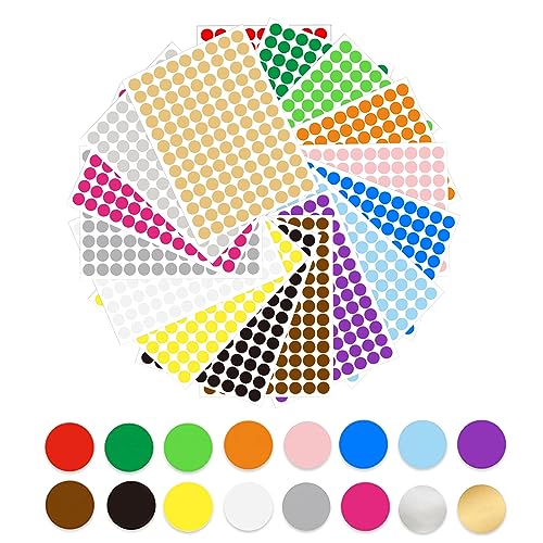 1872 Stück Klebepunkte Runde Punktaufkleber, 16 Farbkodierung Etiketten Markierungspunkte, für Büro, runde Aufkleber für Kalender, Planer und zum Basteln(13mm) von Mmgoqqt