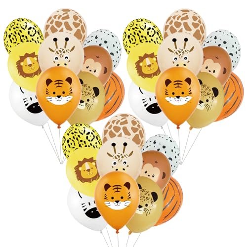 Jungle Animals Party Dekorationen, 30 Stück 12 Zoll Dschungeltiere Latex Ballons, für Junge Kinder Babyparty Geburtstag Party Dekoration Deko Geburtstag Party Supplies von Mmgoqqt